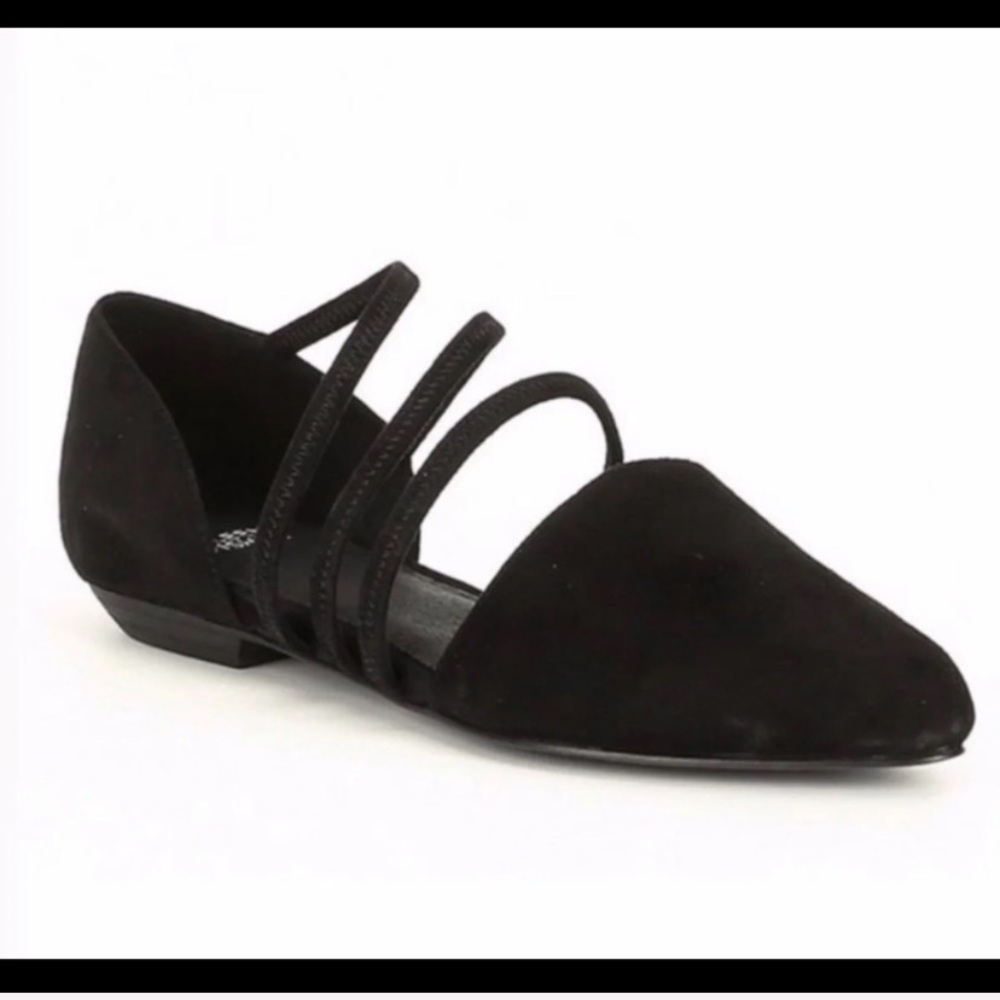 Eileen Fisher Black Strappy Suede Flats size 7.5 - Picture 2 of 6